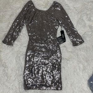 NEW!! Lulu’s purple silver sequin dress.